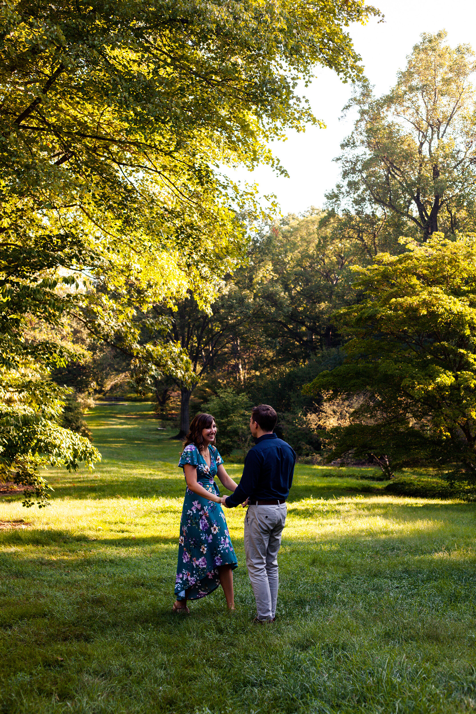national arboretum engagement session in summer