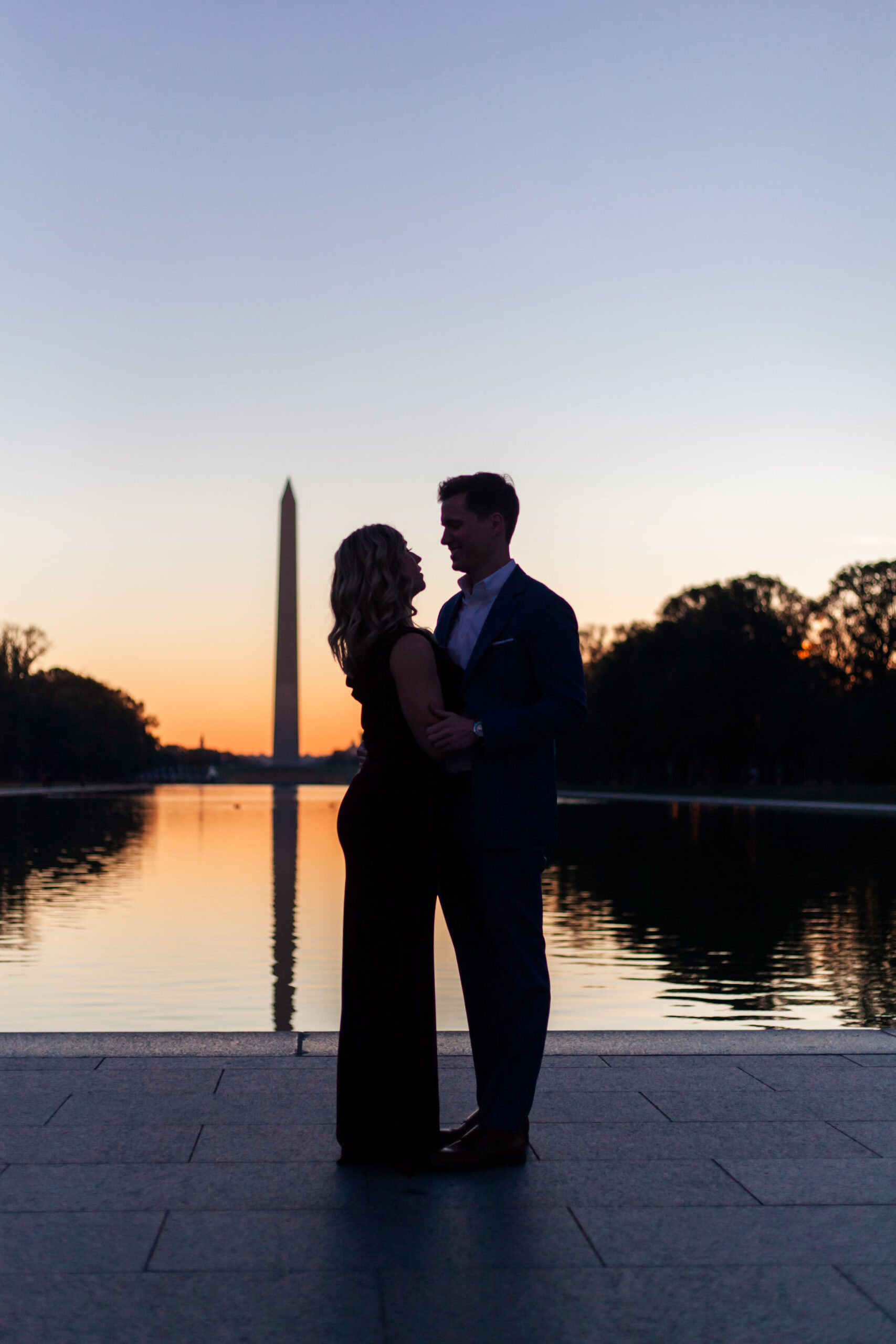 Reflecting Pool Sunrise Engagement.